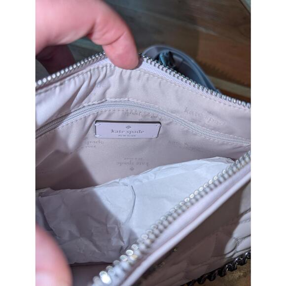 Kate Spade Quilted Light Pink Leather Crossbody Bag with Chain Strap NWT - Picture 5 of 9